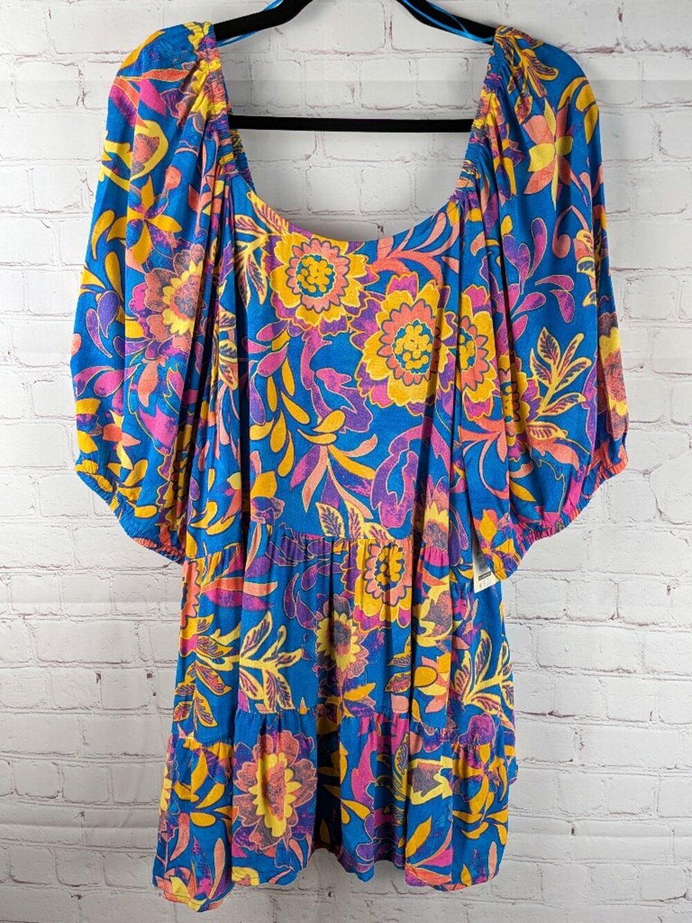 NEW Terra & Sky Puff Sleeve Floral Babydoll Top 2X